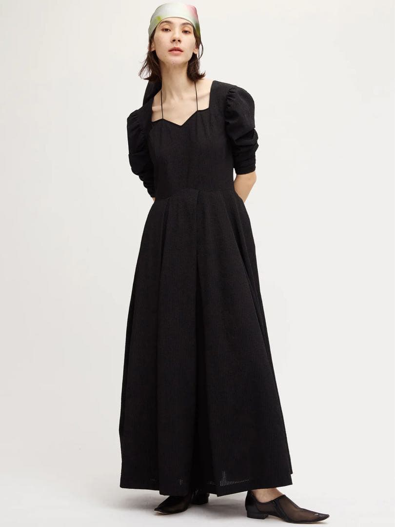 【新品未使用】SEERSUCKER VOLUME HEM DRESS Seersucker V-Neck Flutter Sleeve Maxi Dress – Sail to Sable