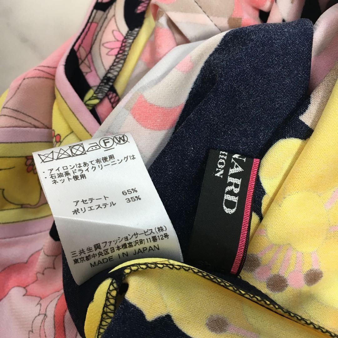 近年美品 LEONARD レオナール カンカン ストレッチ ワンピース 40