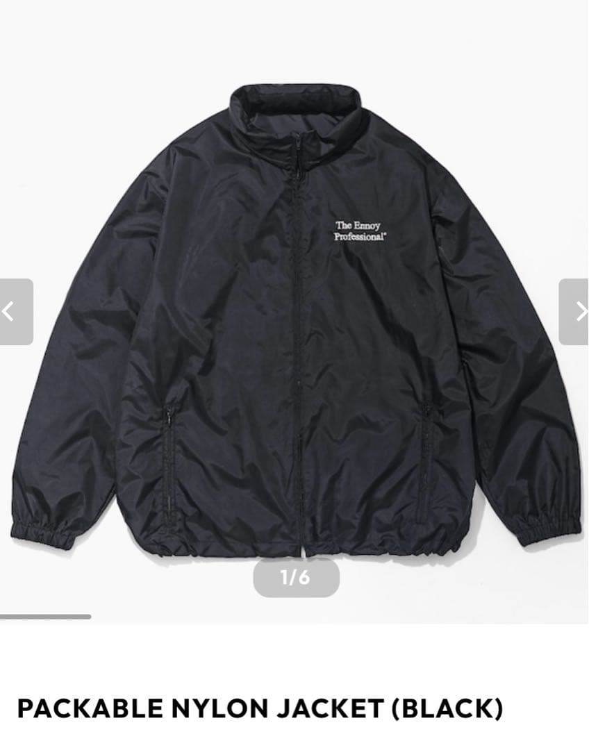 ENNOY PACKABLE NYLON JACKET 黒 L - メルカリ