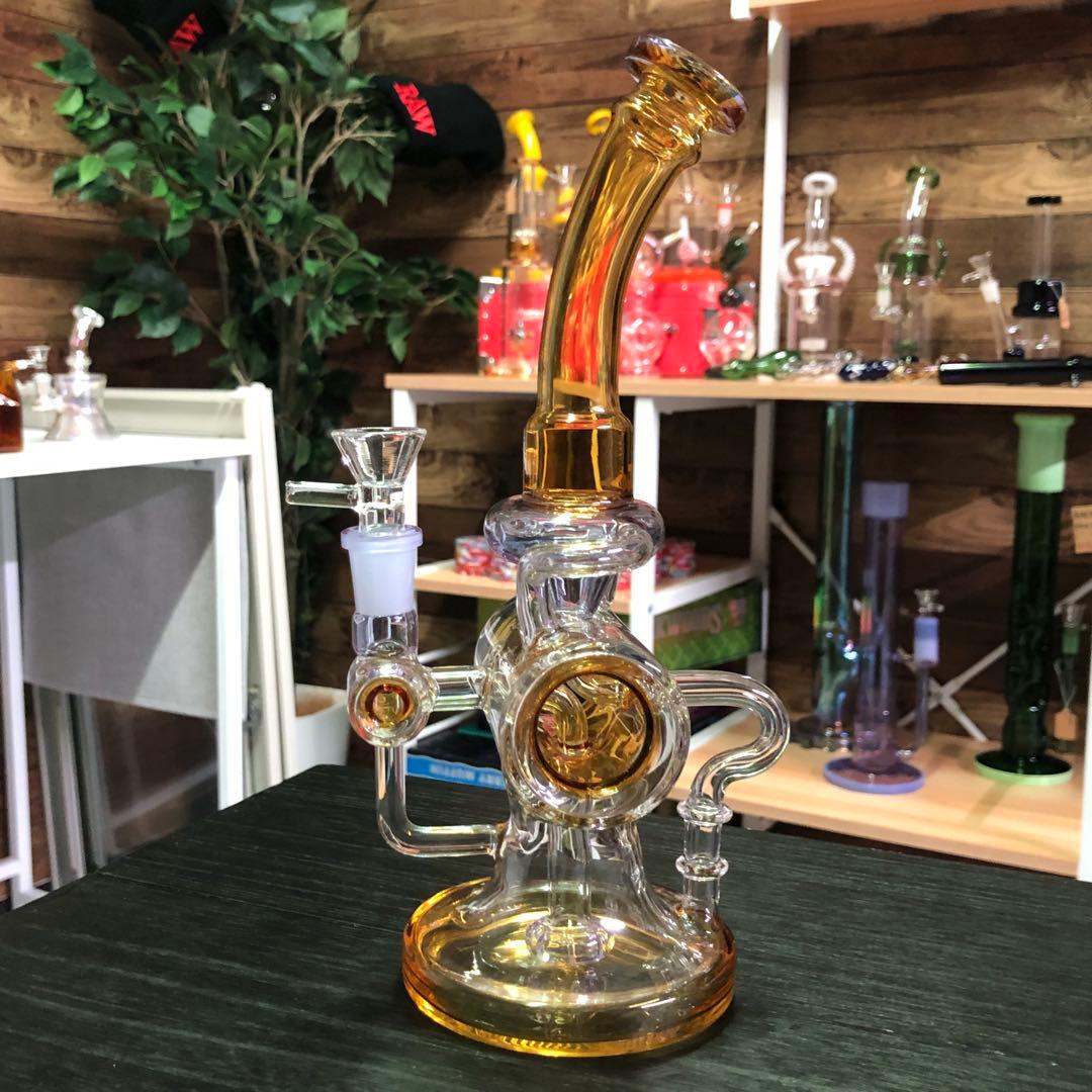 ☆送料無料☆ 高性能 リサイクラー ガラスボング 高さ約26cm 水パイプ 楽天市場】WAX オイル 用 フタ付 リサイクラー P3.3製 ガラスボング 水