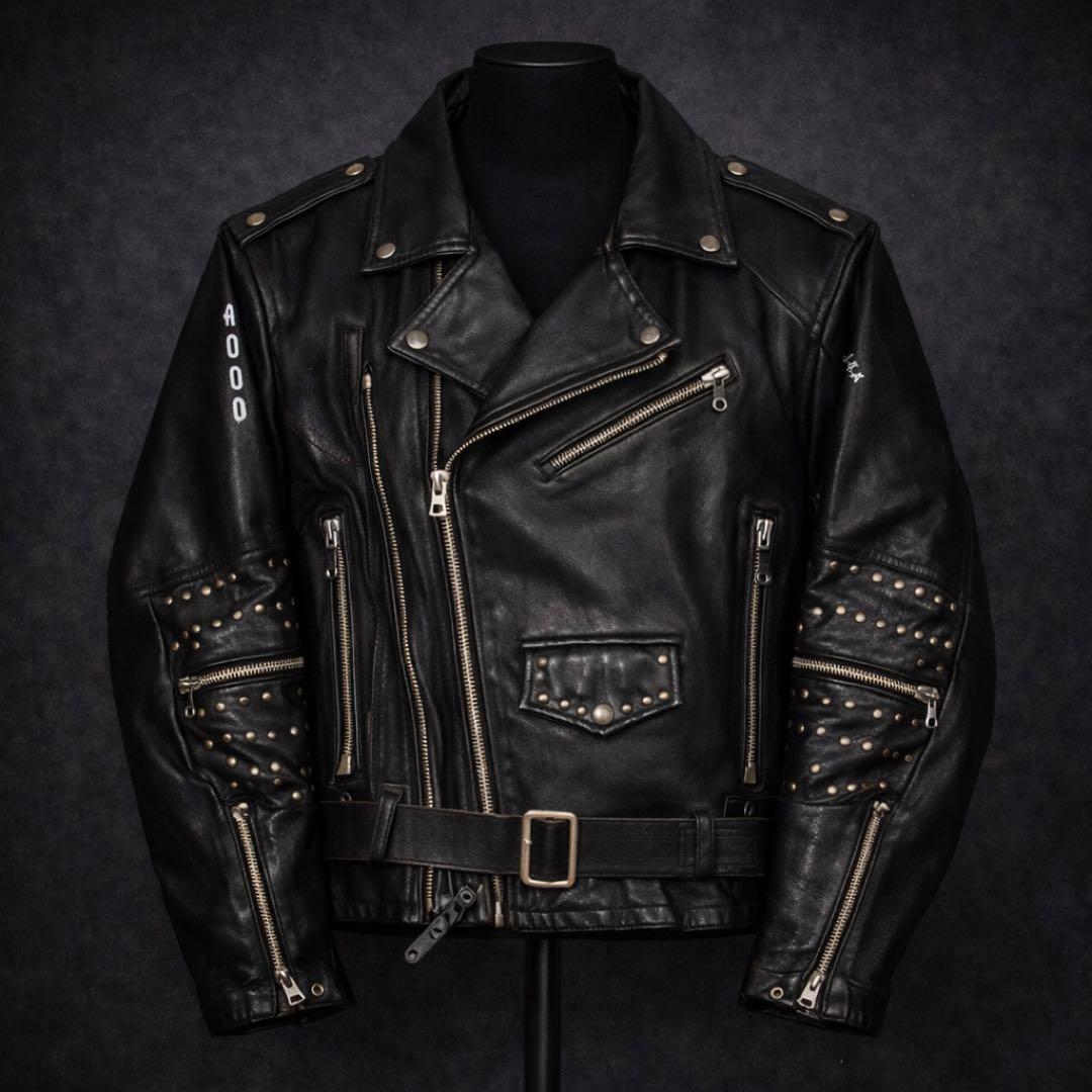 TFOA系 スカル 刺繍 スタッズ レザーライダース 兄系 v系 SKULLWORKS】【スカル刺繍】スカルワークス『レザーライダース