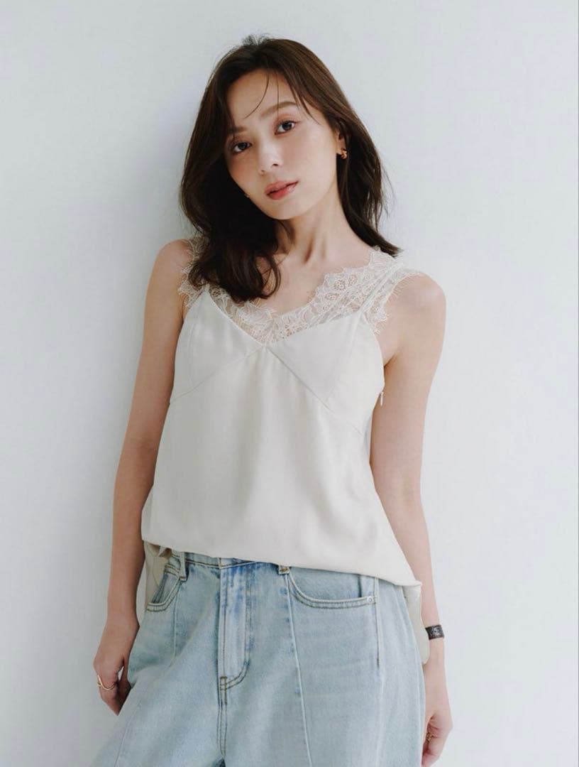 アニュアンス anuans レーストリムカップインキャミソール　IVORY M レーストリムカップインキャミソール