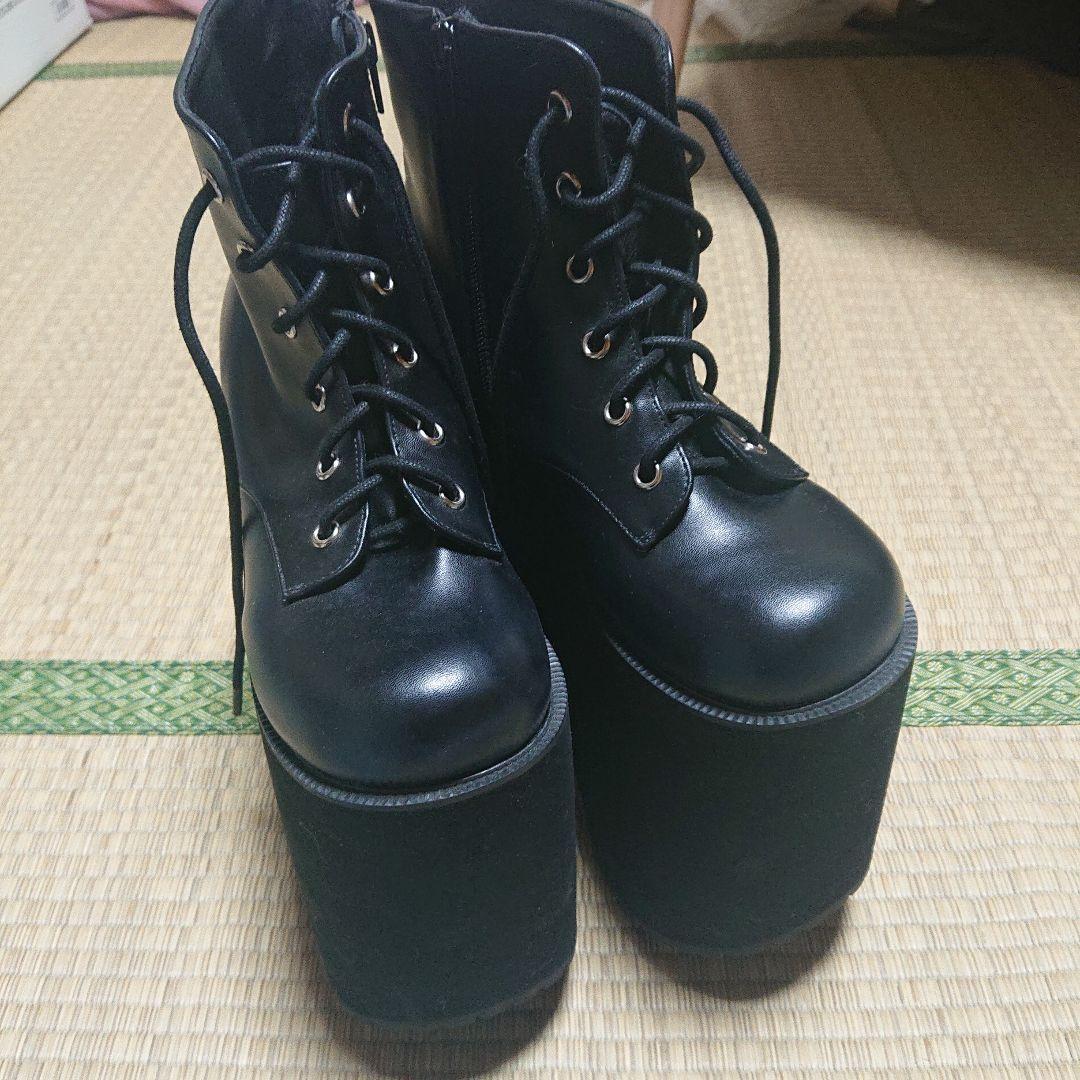 厚底 20センチヒール コスプレ 編み上げブーツ ハイヒール パンク 超