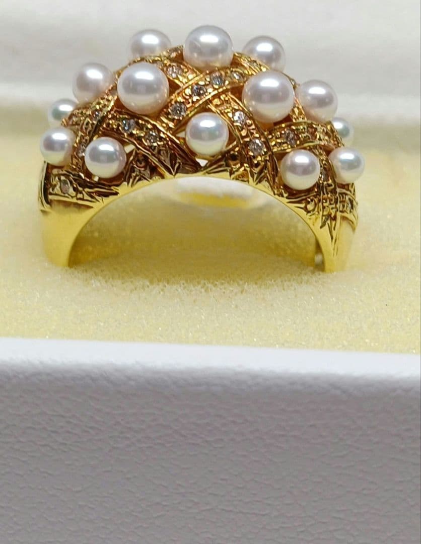 タサキTASAKI K18イエロートパーズ パールリング - タサキ TASAKI 10号