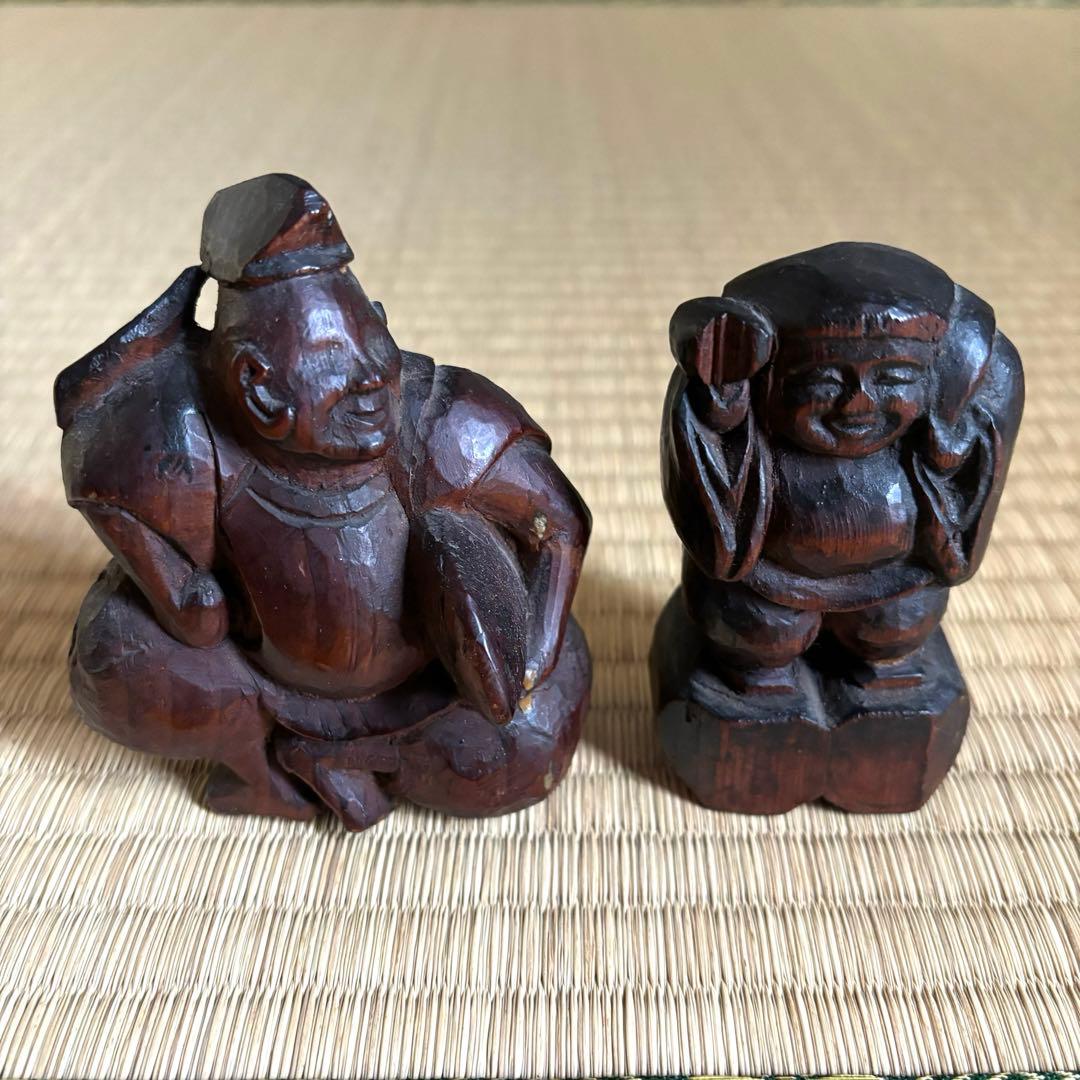 恵比寿 大黒 木彫 郷土玩具 時代 骨董 古美術 張子型 江戸 明治 昭和