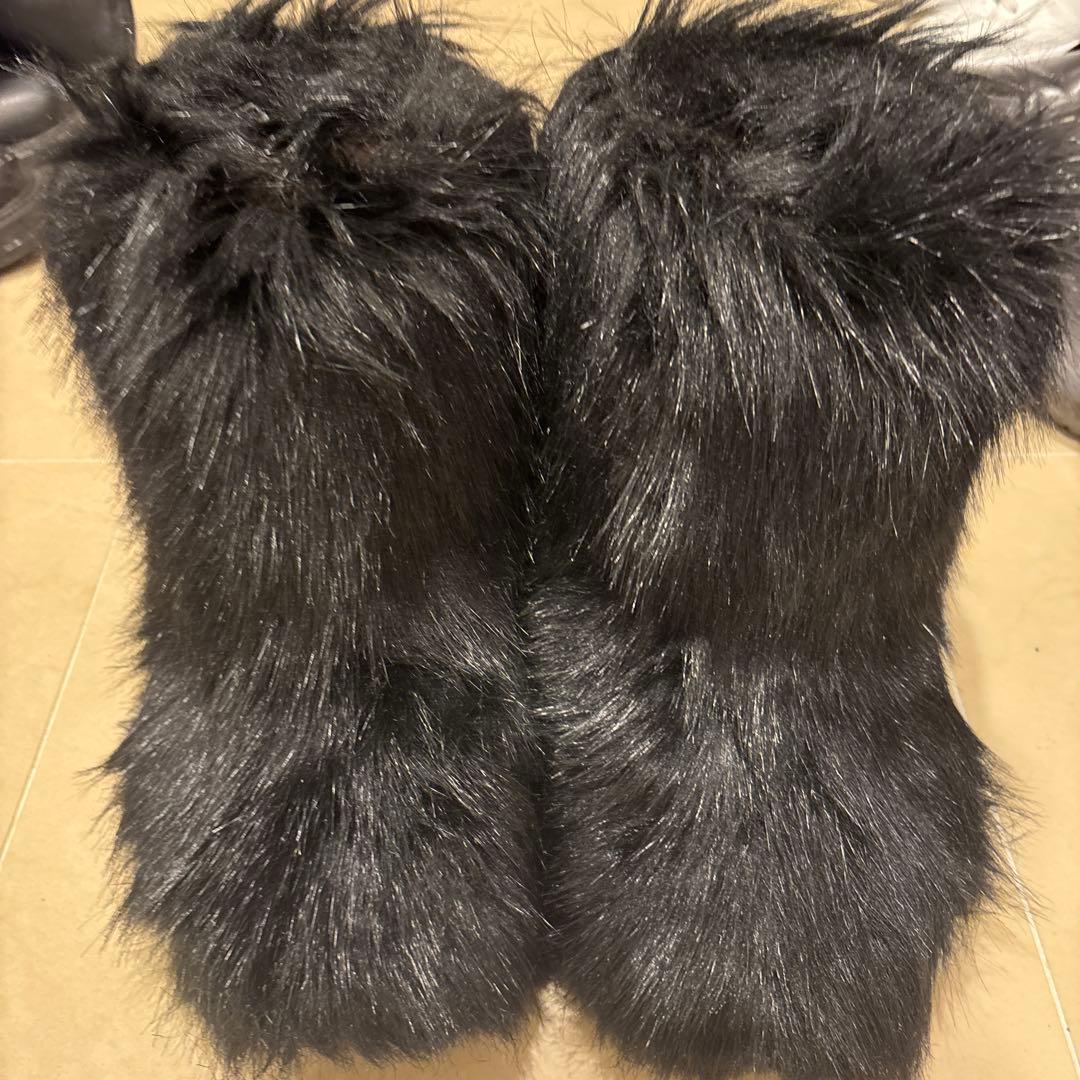 ファーブーツ　黒 FOLLOWIN（フォロウィン） ブーツ 2WAYファーカバー ヴィンテージ