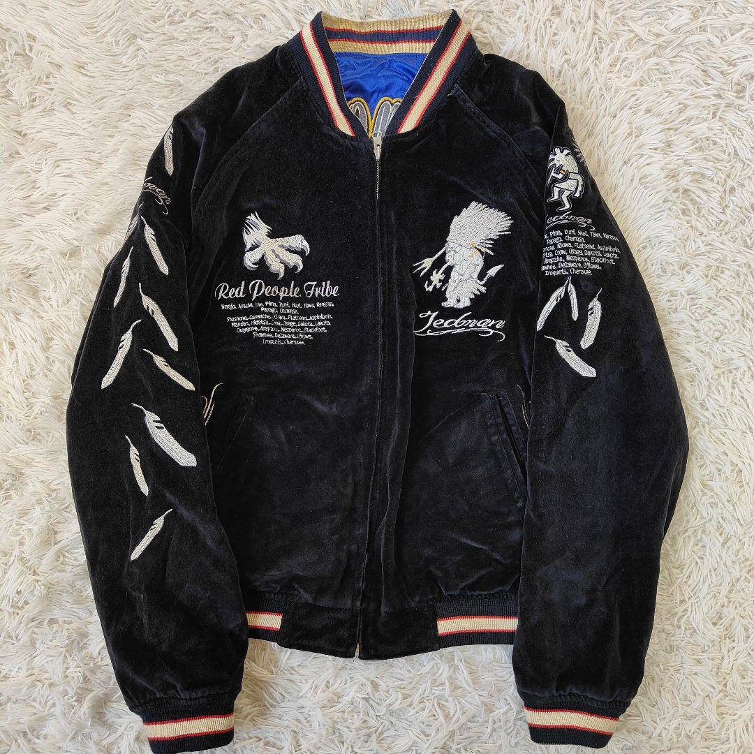 TEDMAN テッドマン リバーシブル スカジャン ベロア サテン 刺繍 L