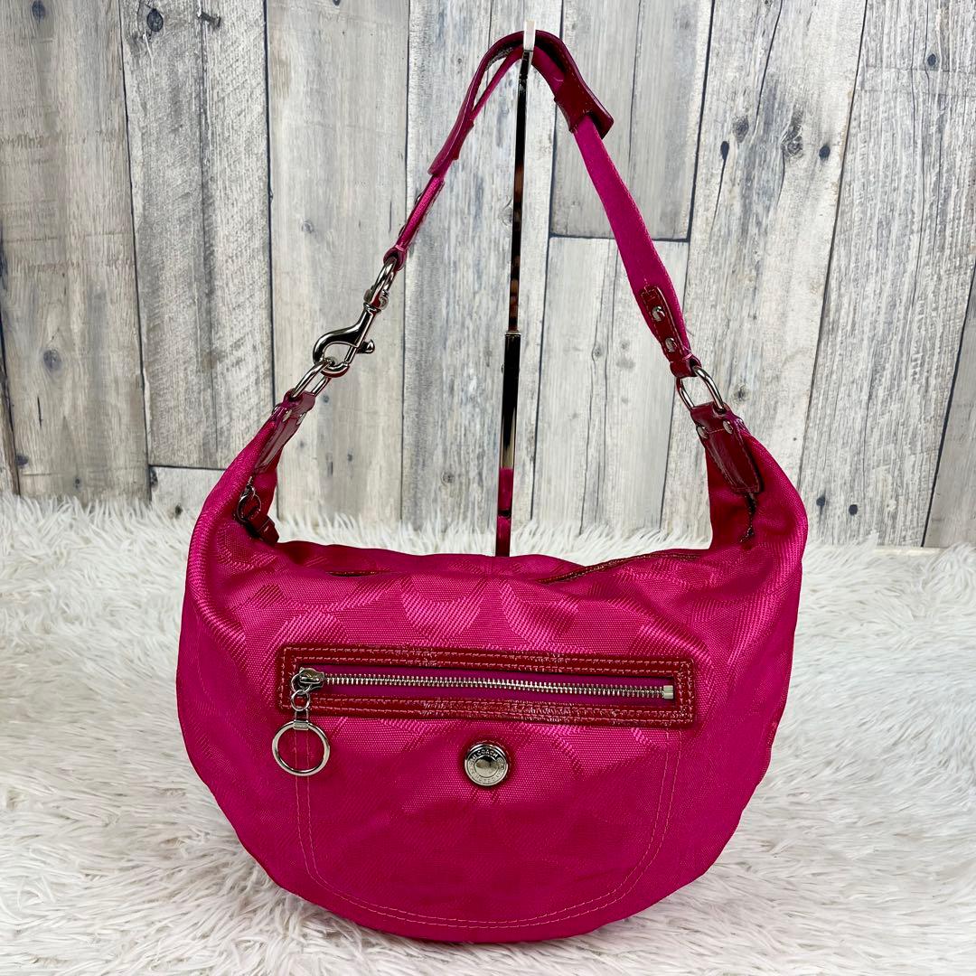 coach signature one shoulder bag pink - メルカリ