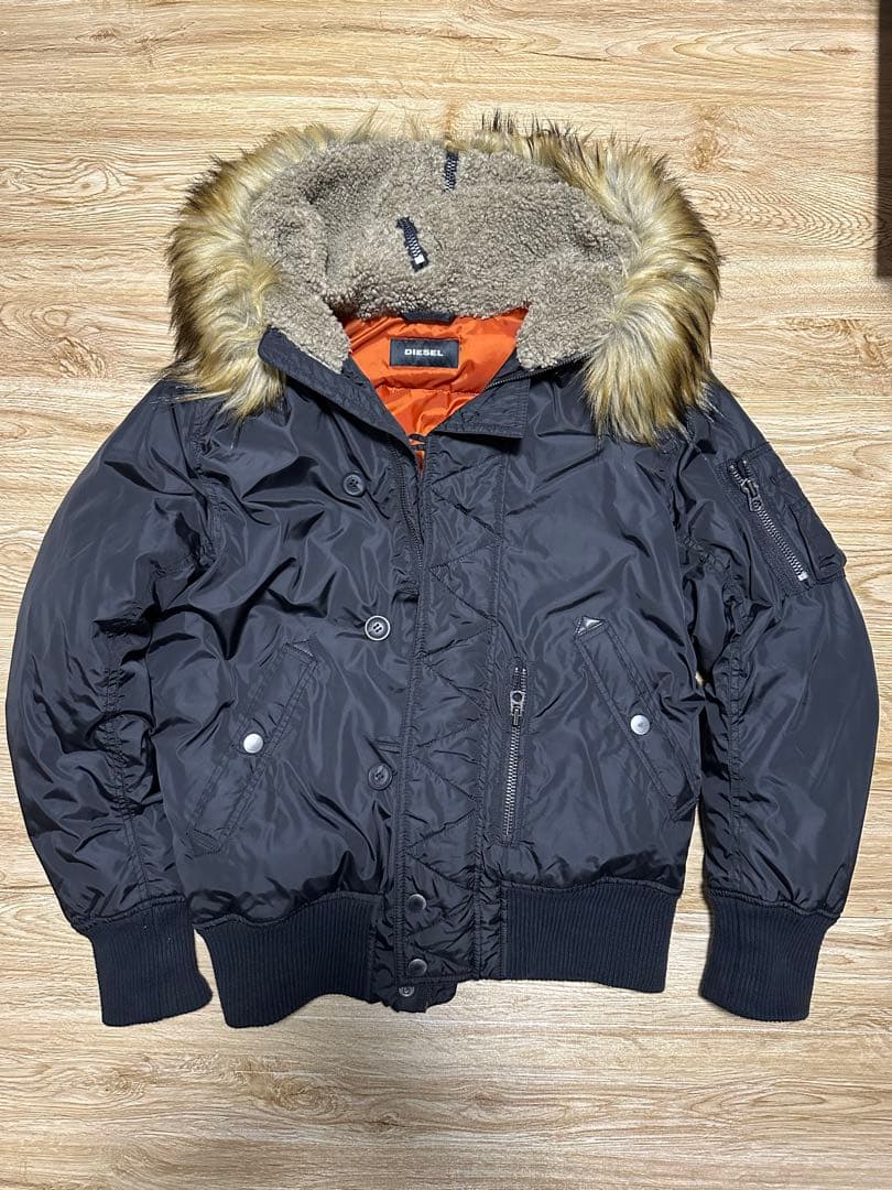 Diesel ディーゼル ミリタリー ジャケット ファー ダウン N-2B S