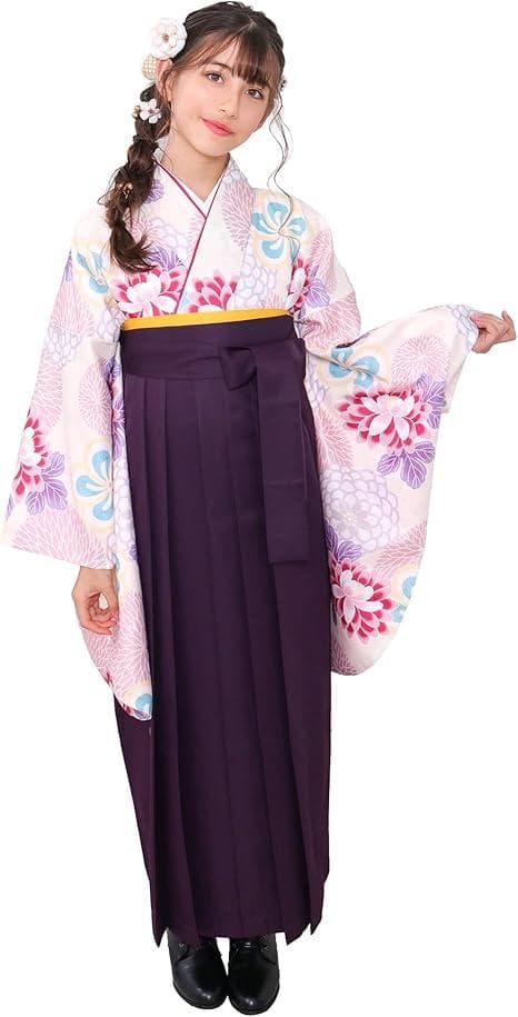 子供用　袴　４点セット　簡易着付け　卒業式　鞠菊に梅散らし KYOETSU（京越） 【自宅で8分！簡単着付け♪動画あり】卒業式 袴 簡易