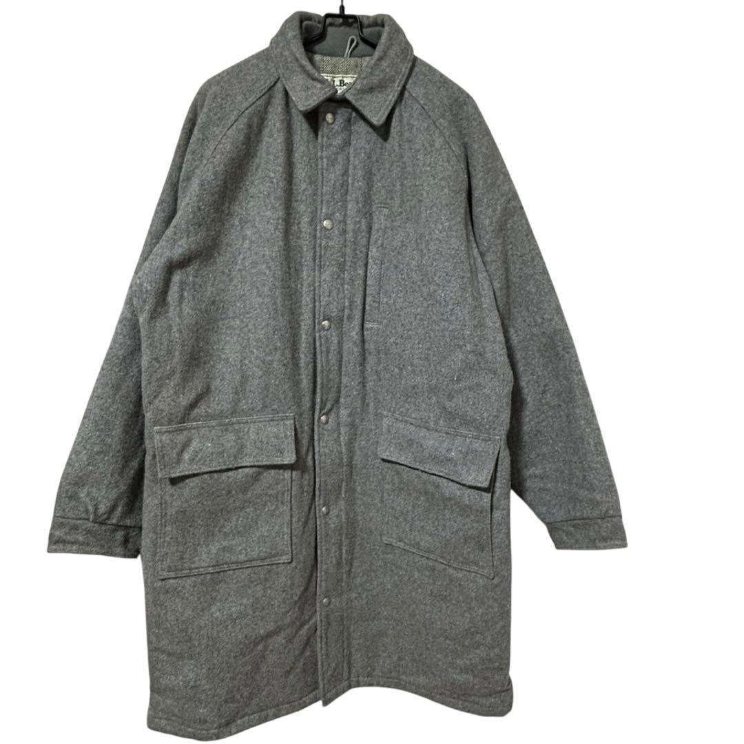 訳あり品】USA製　エルエルビーン　ウール　ストームコート　一枚袖　シンサレート 古着 80年代 エルエルビーン L.L.Bean STORM COAT ストームコート 中綿