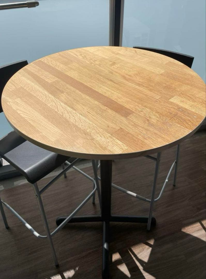 IKEA ハイカウンターテーブル 円形 MITTZON ミッツォーン 会議用テーブル, 丸形 ウォールナット材突き板