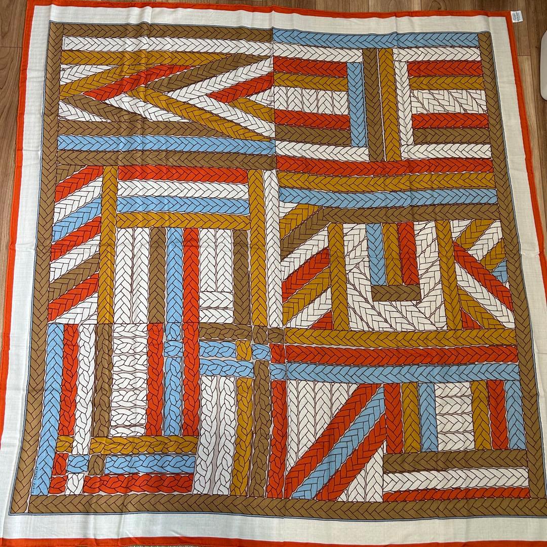 極美品☆エルメス　カレジュアン140 トレスH カシミヤストール カシシル HERMES（エルメス） （新品・未使用品）エルメス カレジェアン 140