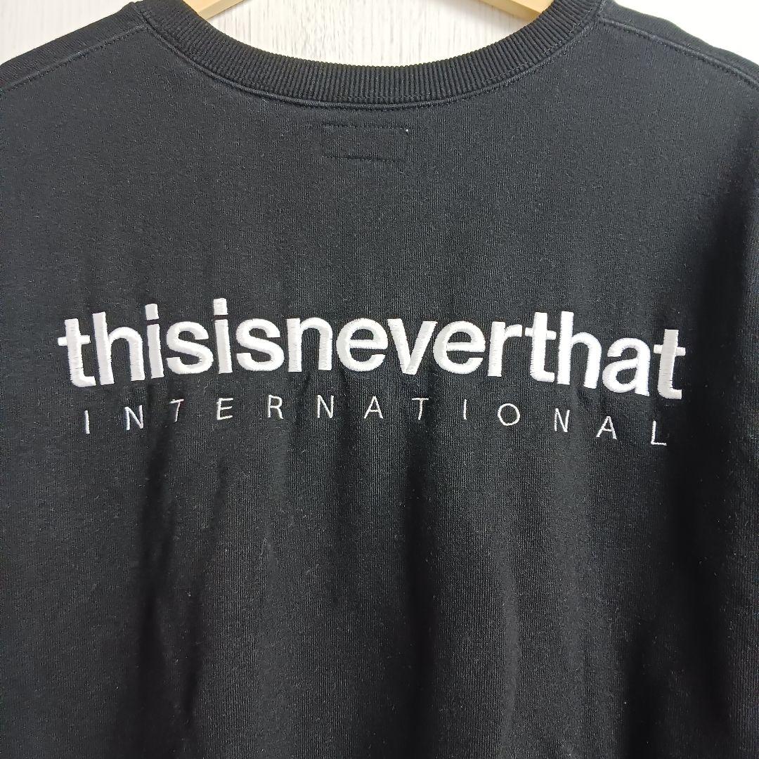 thisisneverthat スウェット L ブラック 刺繍ロゴ - メルカリ