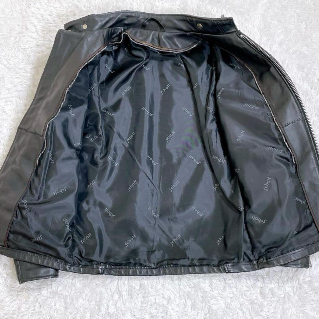 Schott 641 シングルライダース ボアライナー付き USA製 34 黒 - メルカリ