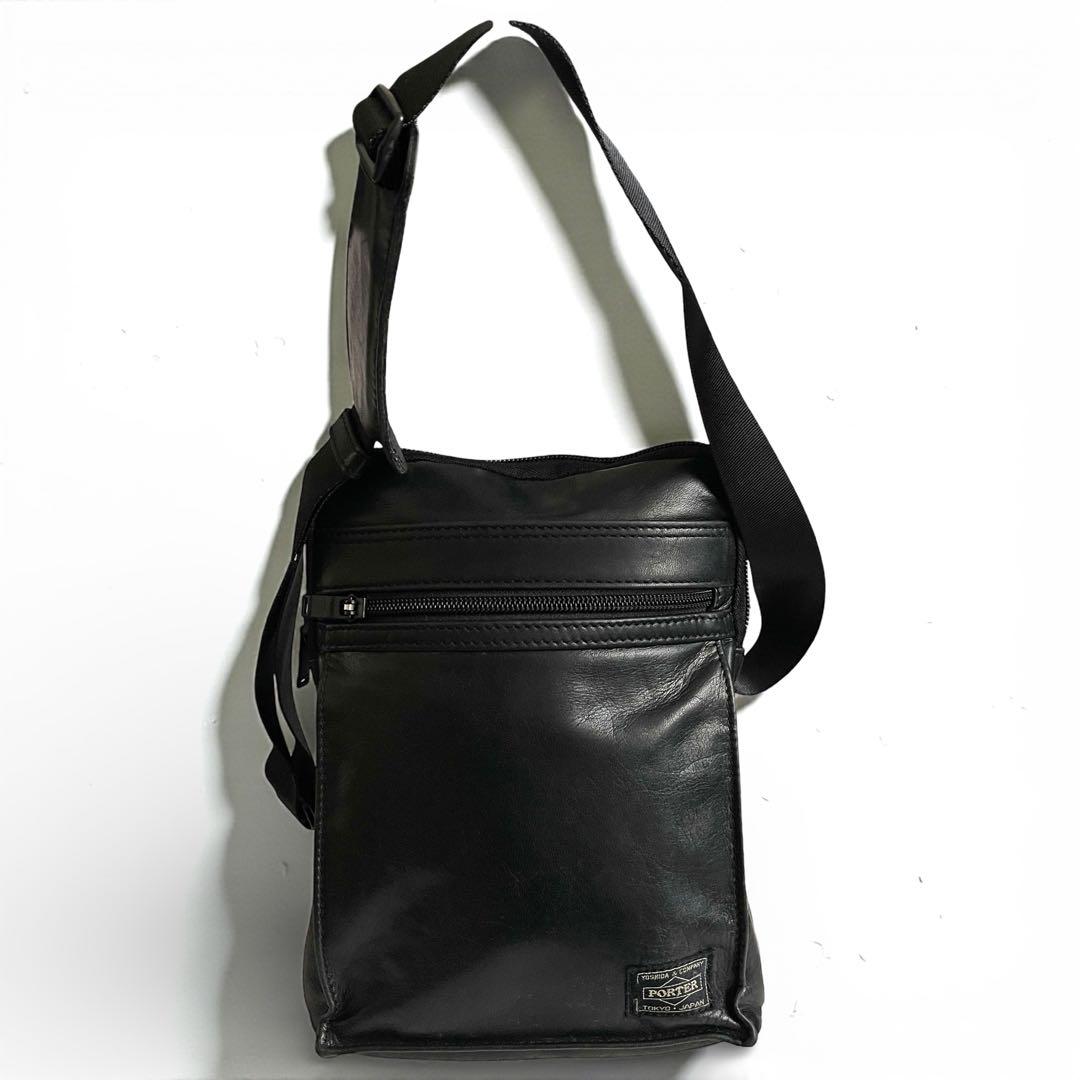 美品 PORTER AMAZE 本革 ショルダーバッグ クロスボディ Blk/黒 - メルカリ