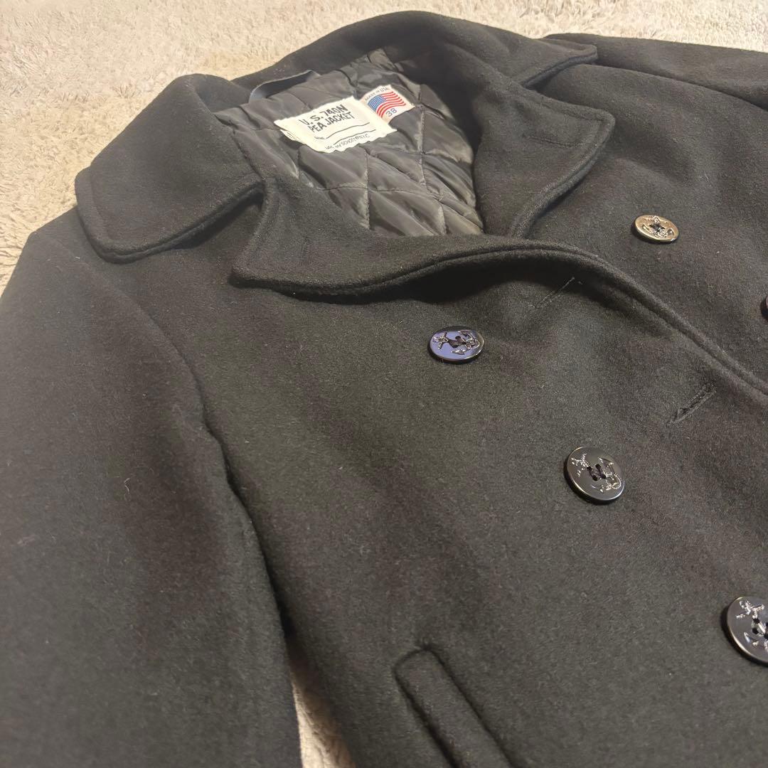美品　Schott ショット U.S.740N Pコート38 黒 USA製