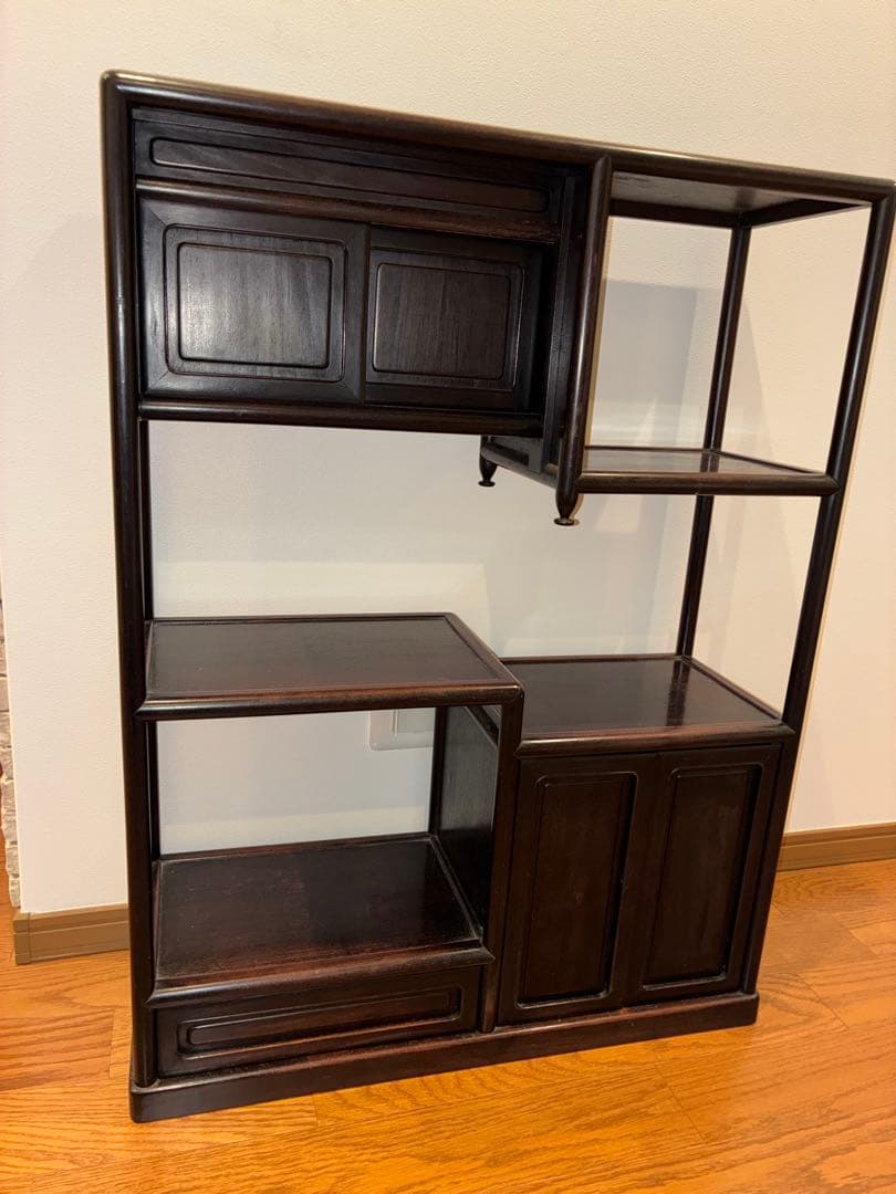 昭和レトロ 茶箪笥 化粧棚 違い棚 古家具 アンティーク家具 - メルカリ