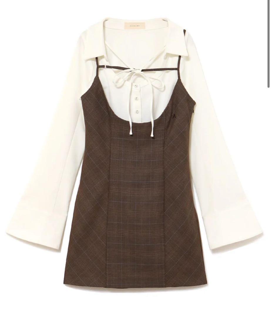 andmary アンドマリーBetty layered check dress - メルカリ