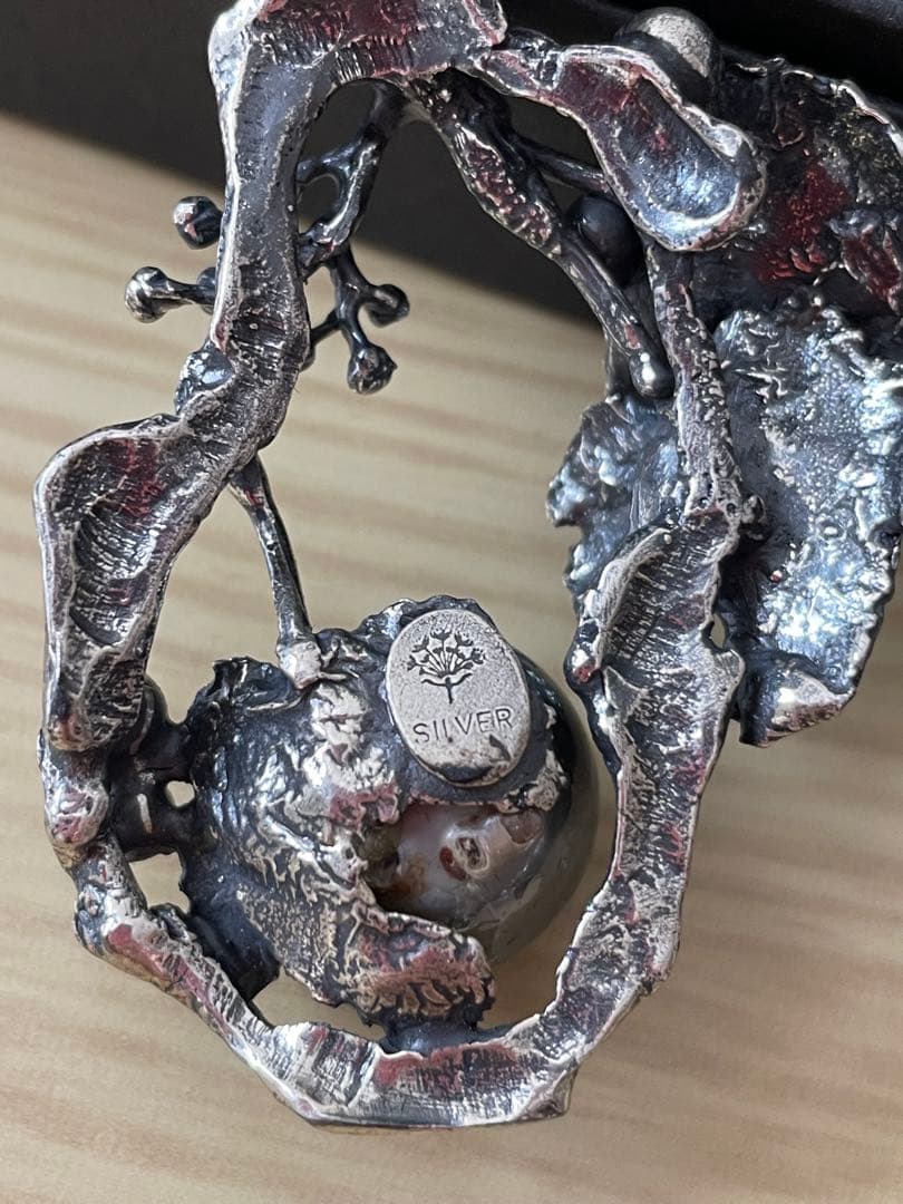 創作工房 KENZO チョーカー silver 黒真珠 花モチーフ13mm