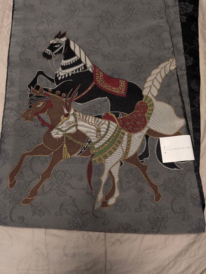 今年の干支 馬 名古屋帯 グレー 楽天市場】干支 帯（帯｜和服）：レディースファッションの通販