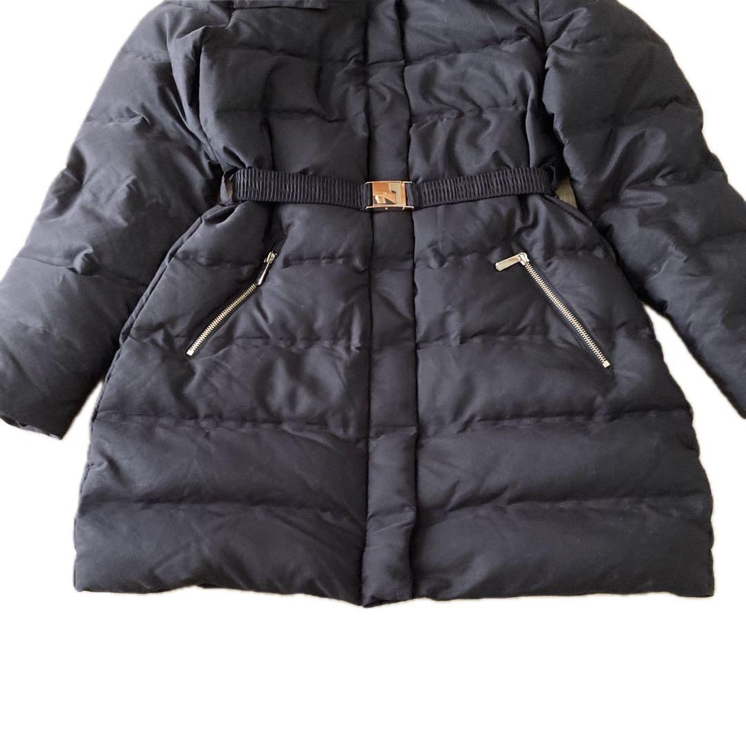 美品】ZARA ダウンコート 24年製 ファー ボア ベルト付き Aライン M