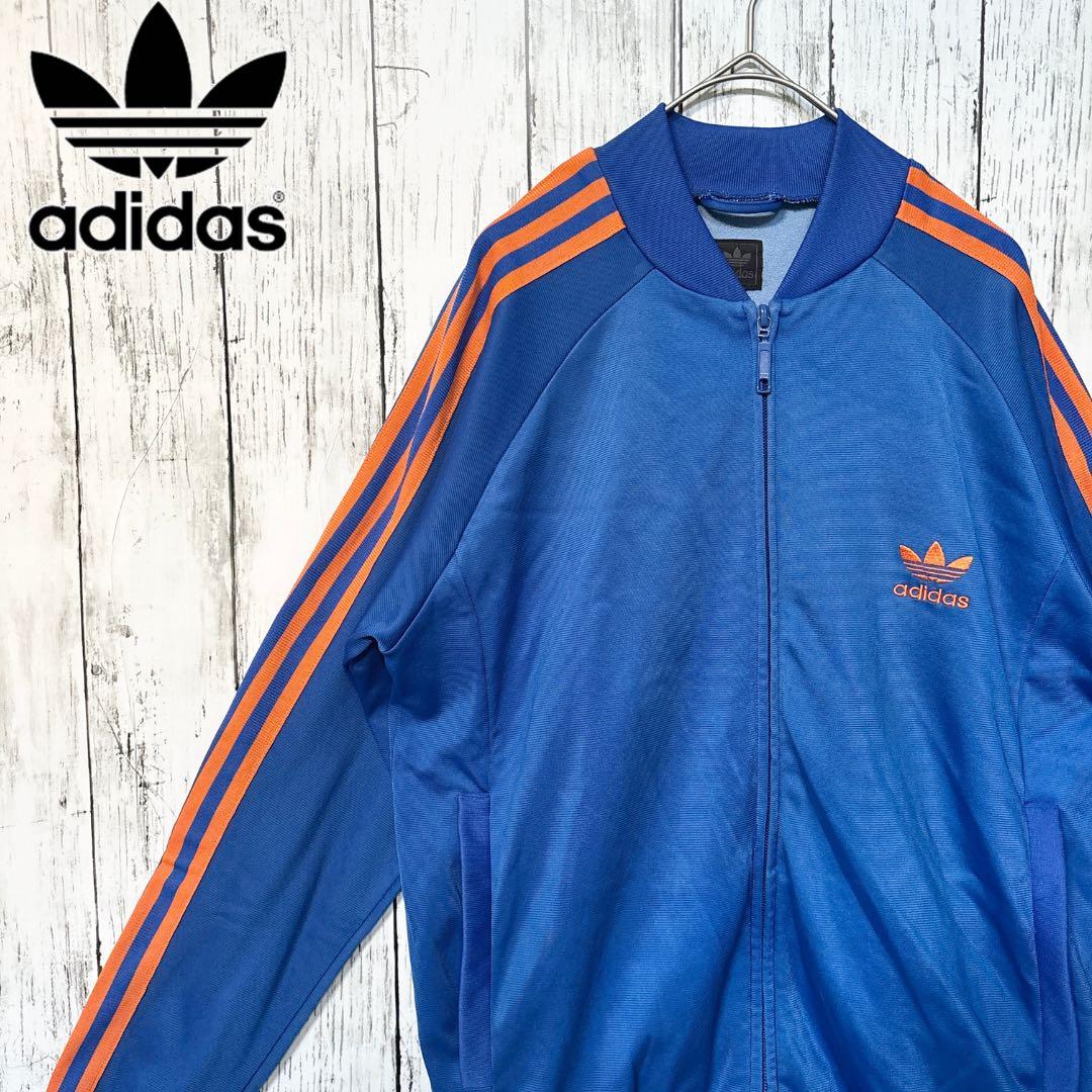 00's adidas アディダス ATP トラックジャケット　ブルー　オレンジ 古着 00's アディダス ATP トラックジャケット 青 オレンジ - メルカリ