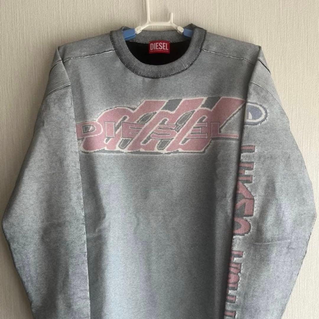 DIESEL ニット Mサイズ DIESEL (ディーゼル) オーバルDプレートクルーネック 長袖ニット m