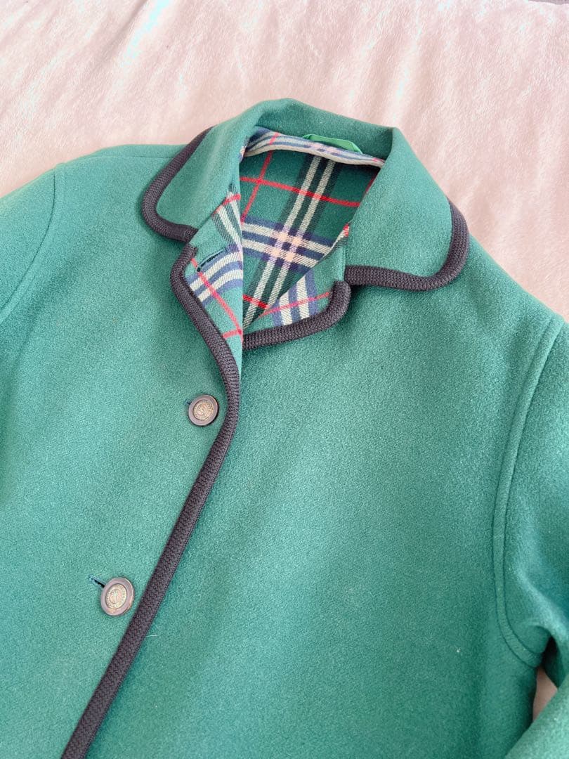 美品】Burberrys ピーコート カシミア混 ダブルフェイス 9号グリーン