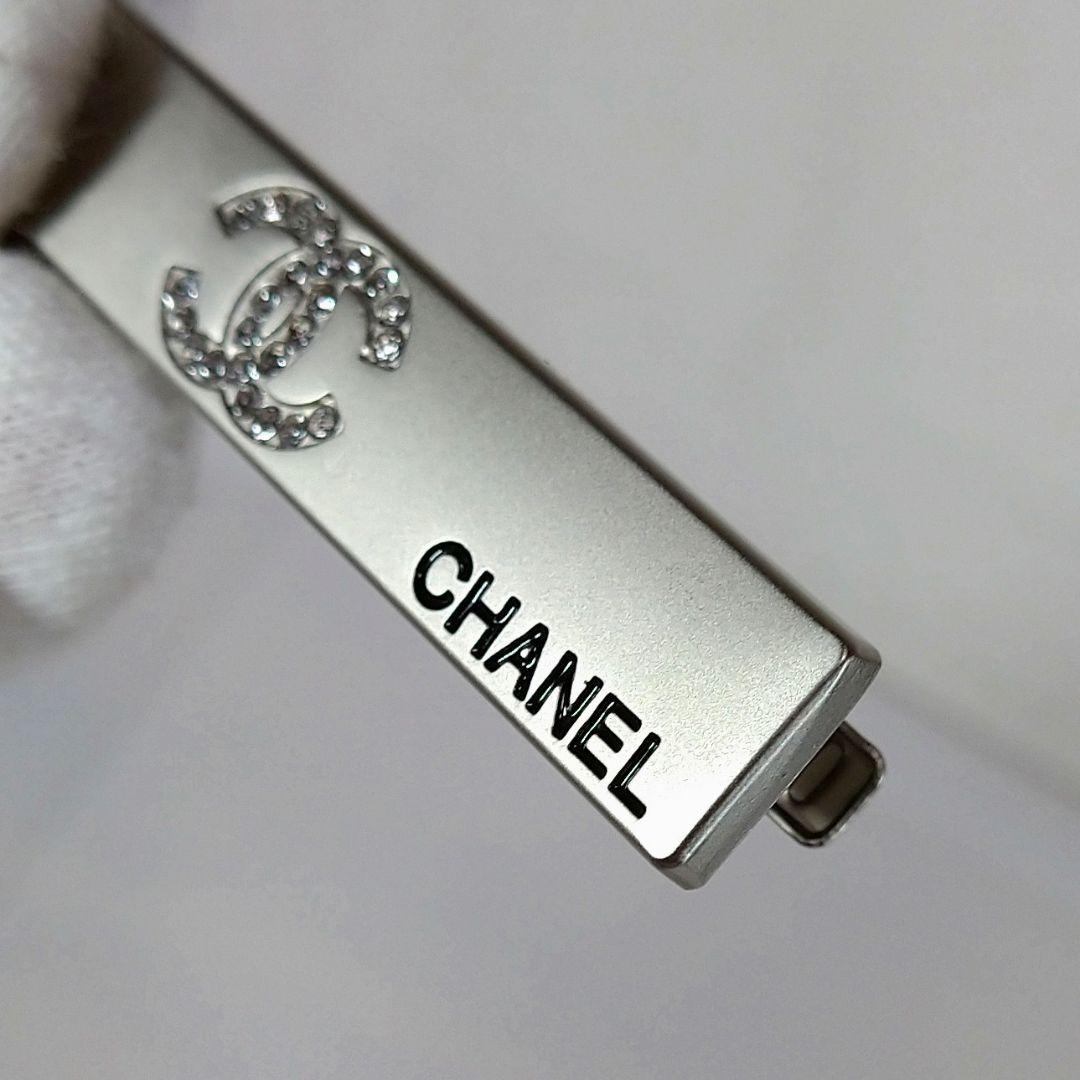 CHANEL ストーン ロゴ ヘアピン 非売品 シルバー ヘアクリップ