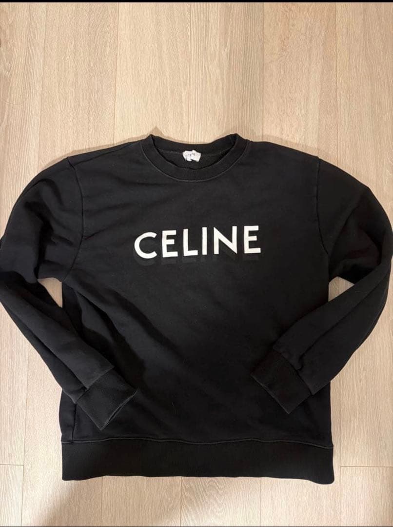 CELINE ブラック スウェット M 中古・古着通販】CELINE (セリーヌ) CELINE ロゴスウェット ジョガー