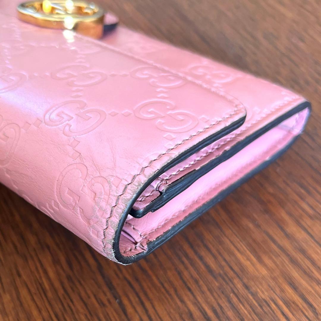 GUCCI 長財布 インターロッキング GGライン ピンク レディース - メルカリ