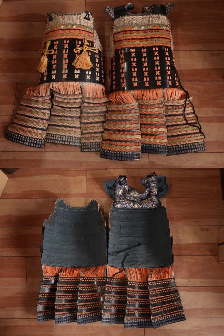 送料無料 等身大 現代甲冑 鎧 黒胴当世素掛 緋縅 具足一式 日本製 鎧