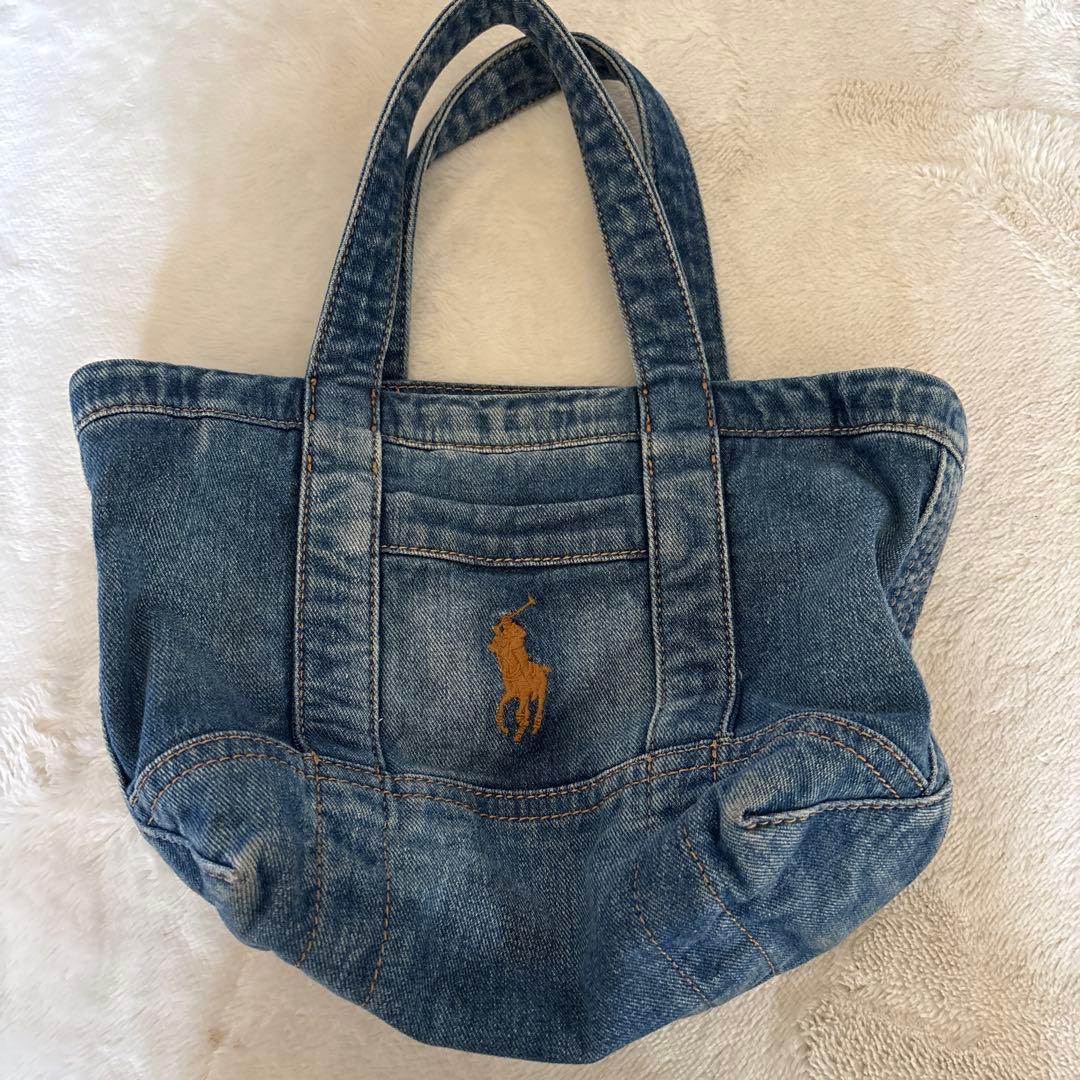 Ralph Lauren デニムトートバッグ ラルフローレン Polo ベア デニム スモール トート（トートバッグ）｜POLO RALPH