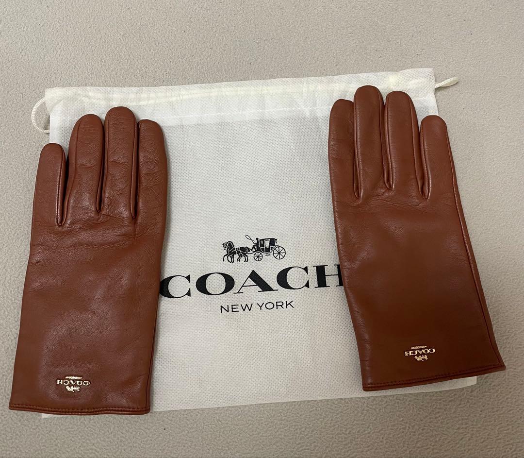 COACH コーチ ブラウン レザー 手袋 クラシック【未使用】 coach COACH コーチ ブラウンレザー手袋 イタリア製 本革 グローブ