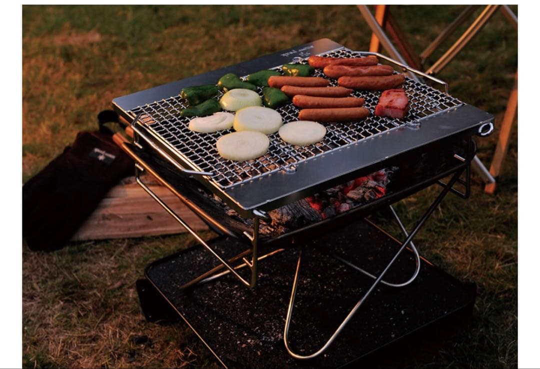 【mo ro】スノーピーク焚き火台Mスターターセット＋BBQセット調理台 snow peak（スノーピーク） 焚火台M オリジナルセット SET-111 焚き火