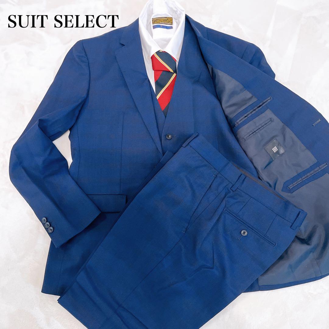 SUIT SELECT スリーピーススーツ セットアップ ネイビー 3P ジレ付