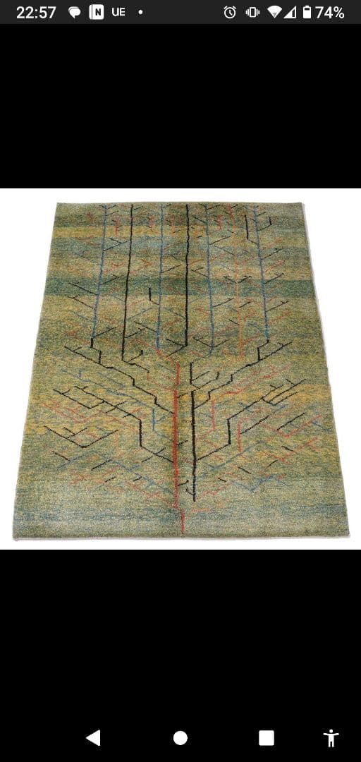 幾何学模様 ウールラグ 大判 lushroom 【140×200cm】 ラグ 天然 ウール 無染色 幾何学模様