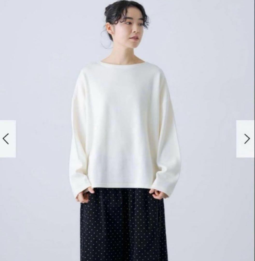 【みゆらママ】ワイドハリヌキプルオーバー　OFFとブラック