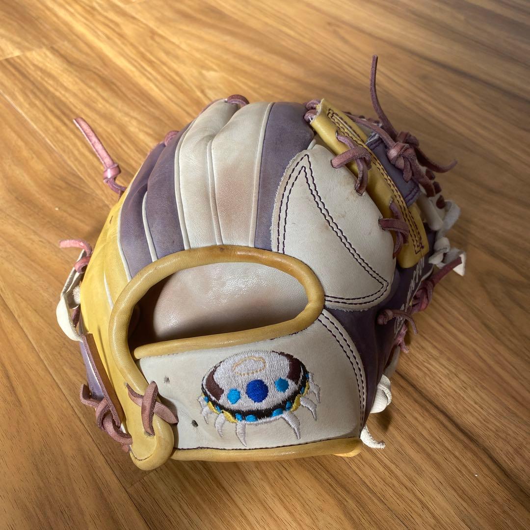 Emperor 硬式グローブ 紫/黄色　内野用 新品】 ジュンケイ 硬式グローブ / 内野手用 無料型付け (junkei