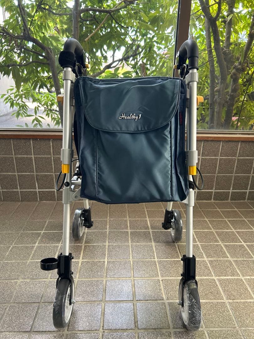 【美品】ブルーのバック付き歩行器　シルバーカー　ヘルシーワン ウィズワン ヘルシーワンW・オム 全3色 シルバーカー 手押し車 : かい