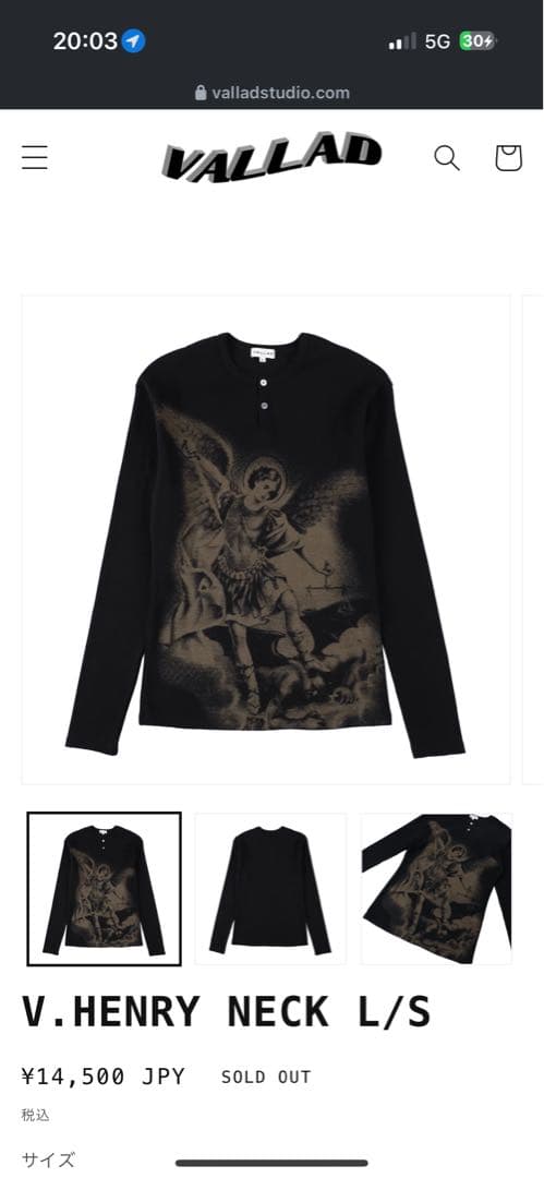 vallad V.HENRY NECK L/S L - メルカリ