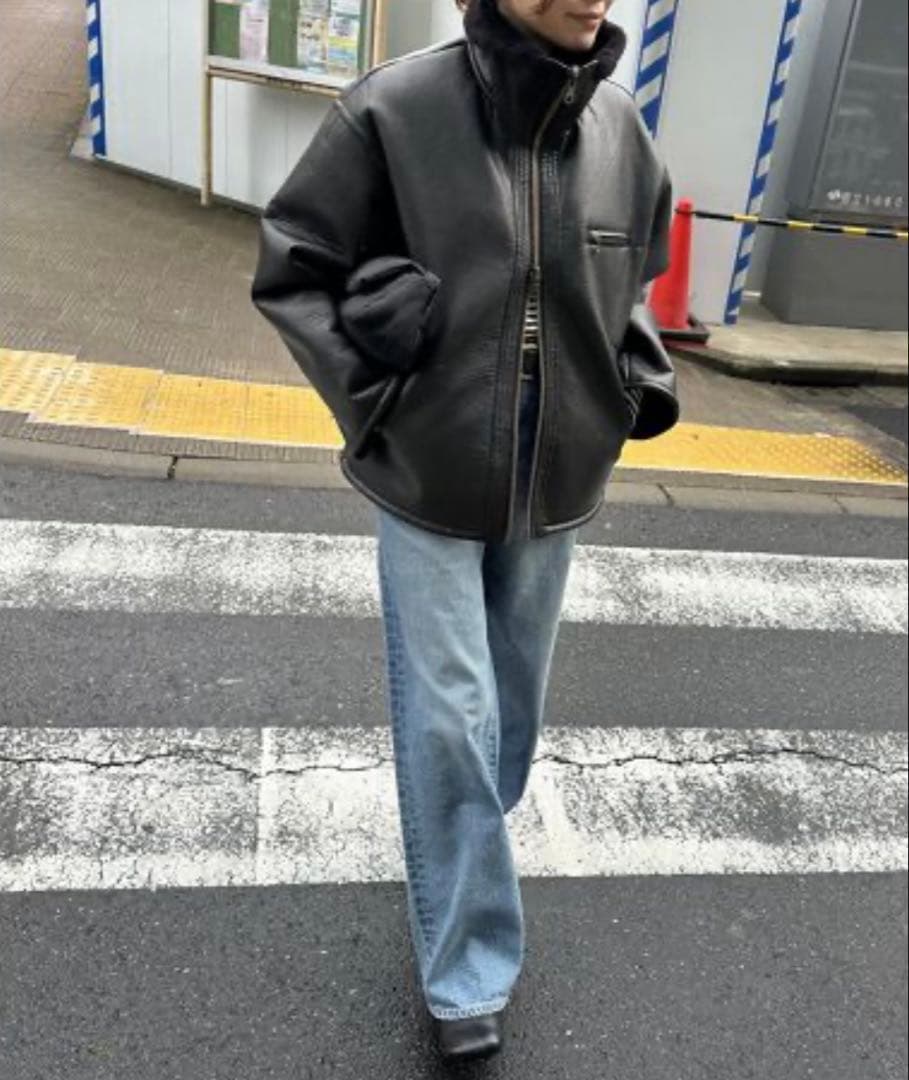 専用※ジャーナルスタンダード フェイクレザーボアブルゾン ブラック