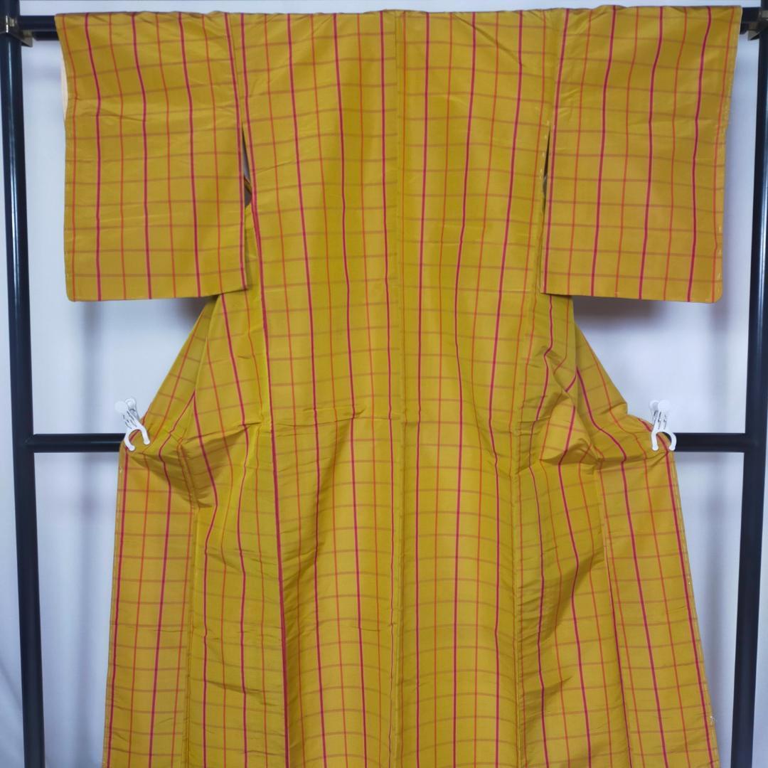 ◇K1232◇美品 昭和の黄八丈 格子柄 正絹 草木染 袷 平織 - メルカリ