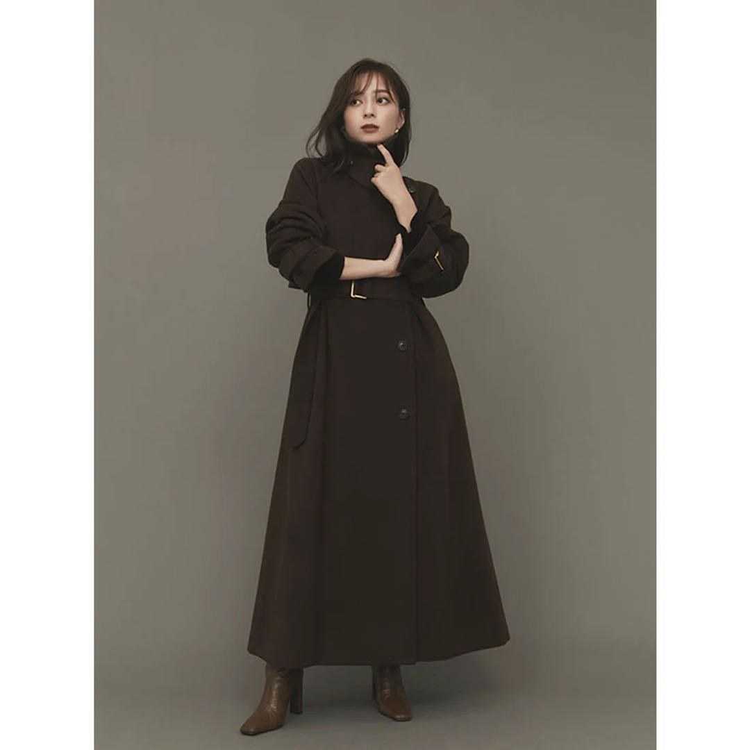 anuans アニュアンス ウールロングトレンチコート BROWN ブラウン アニュアンス anuans ウールトレンチコート （BROWN） -ファッション