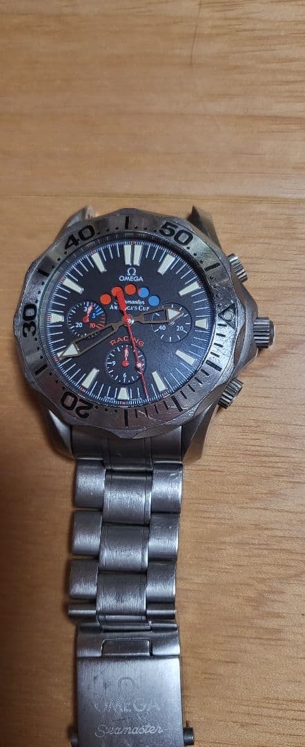 オメガシーマスターレーシング オメガ/シーマスター/4点アラビアマットブラックミリタリーダイヤル