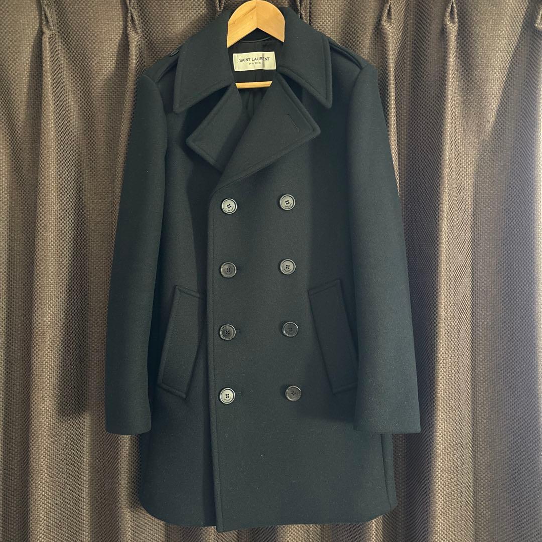 サンローラン コート ピーコート pコート ブラックチェーン エディ期