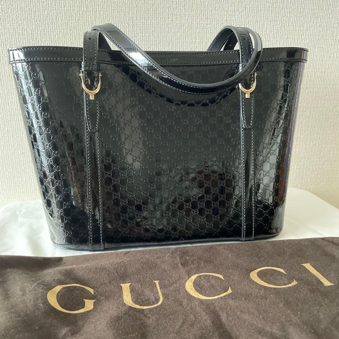 【GUCCI】マイクロGGシマトートバッグ 黒 エナメル 楽天市場】【未使用品】【バッグ】GUCCI グッチ マイクログッチシマ