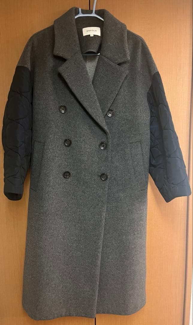 【すず】ENFÖLD エンフォルド　グレー チェスターコート 36 ENFOLD - ENFOLD エンフォルド 16AW ウールチェスターコート グレー 36