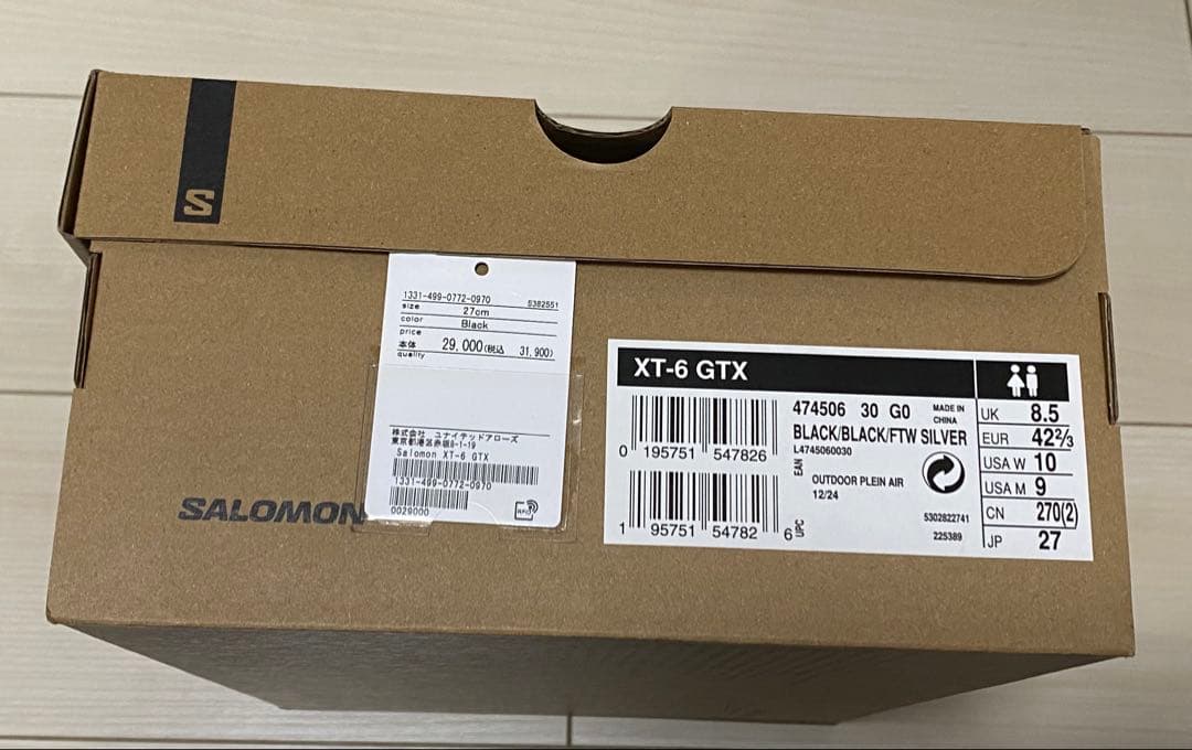 SALOMON サロモン XT-6 GORE-TEX 27.0cm ブラック